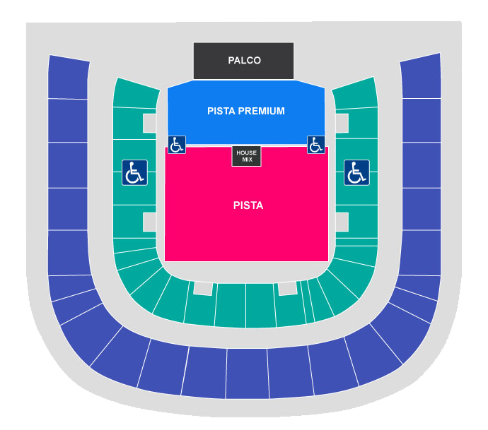 mapa com informação dos setores do evento